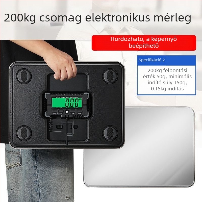 PS-23 Csomagszállító Mérleg, hordozható mechanikus platformmérleg, 30g–300kg, Tápellátás: hálózati vagy akkumulátor