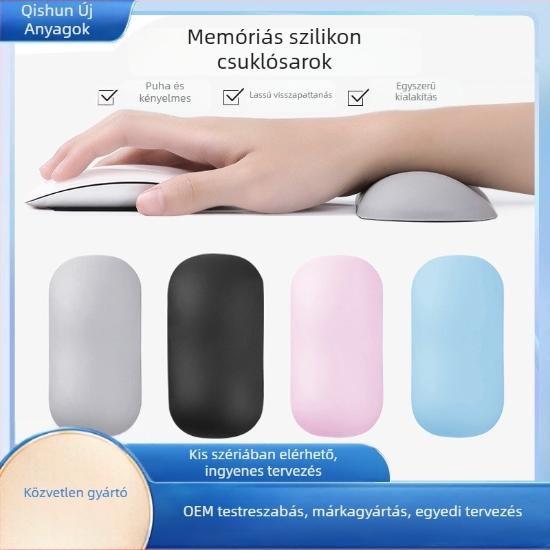 Ergonomikus szilikon csukló párna billentyűzethez és egérhez, egyoldalas logóval, testreszabható