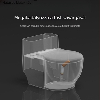 Műanyag WC-hamutál, falra szerelhető, fedővel, otthoni használatra, alkalmas nappalira vagy fürdőszobára