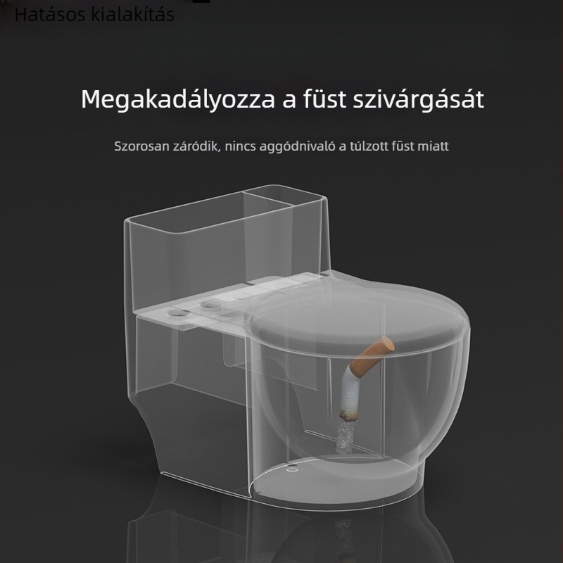 Műanyag WC-hamutál, falra szerelhető, fedővel, otthoni használatra, alkalmas nappalira vagy fürdőszobára