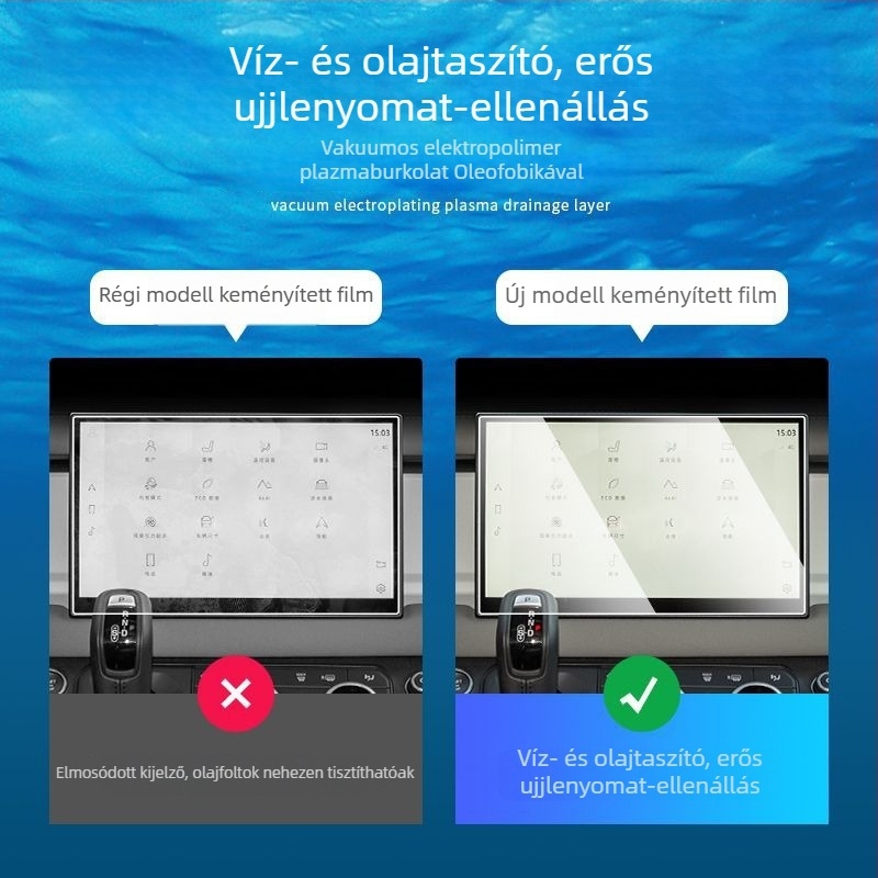 Land Rover Defender navigációs és műszerfal kijelző védőfólia, keményített film, belső védelem