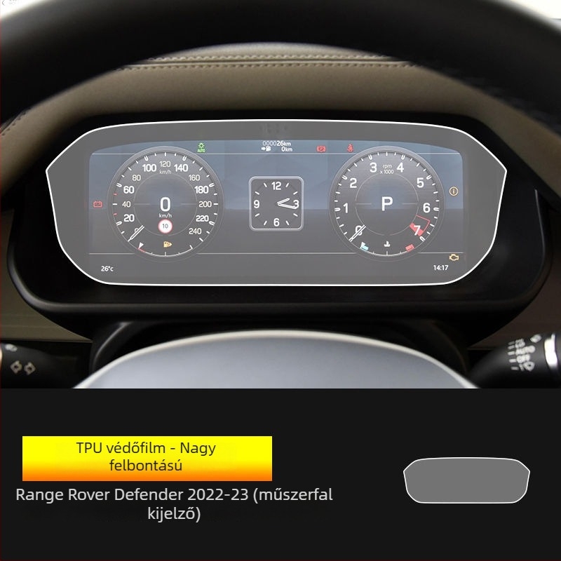Land Rover Defender navigációs és műszerfal kijelző védőfólia, keményített film, belső védelem