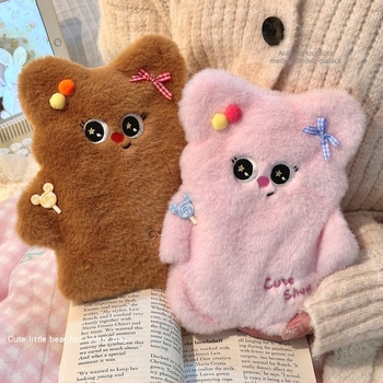 Meleg vizet tartó táska medvével – fleece anyag, 350 g, modern minimalist stílus, univerzális felhasználás, testreszabás elérhető