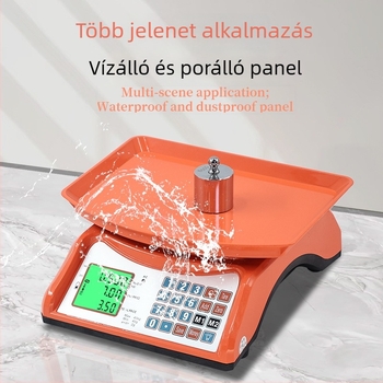 ACS-30 nagy pontosságú elektronikus platformmérleg az árazáshoz, 30 kg teherbírás, akkumulátoros vagy hálózati működés