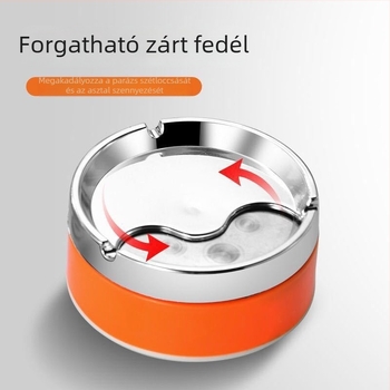 Műanyag hamutartó fedéllel – minimalist design, Terra márka, újrahasználható