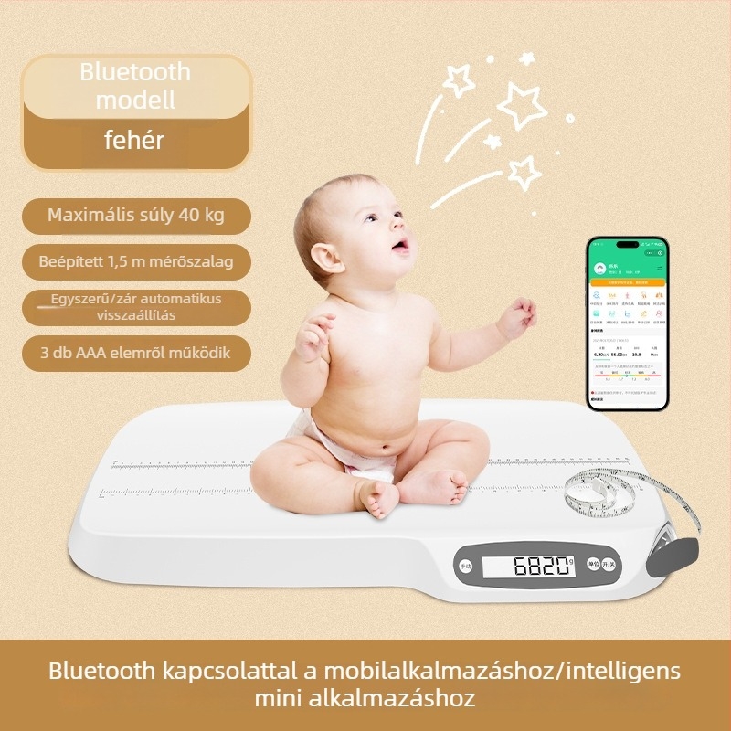 Gyerekeknek szánt súlymérleg LCD-kijelzővel, graduáció 5-10 g