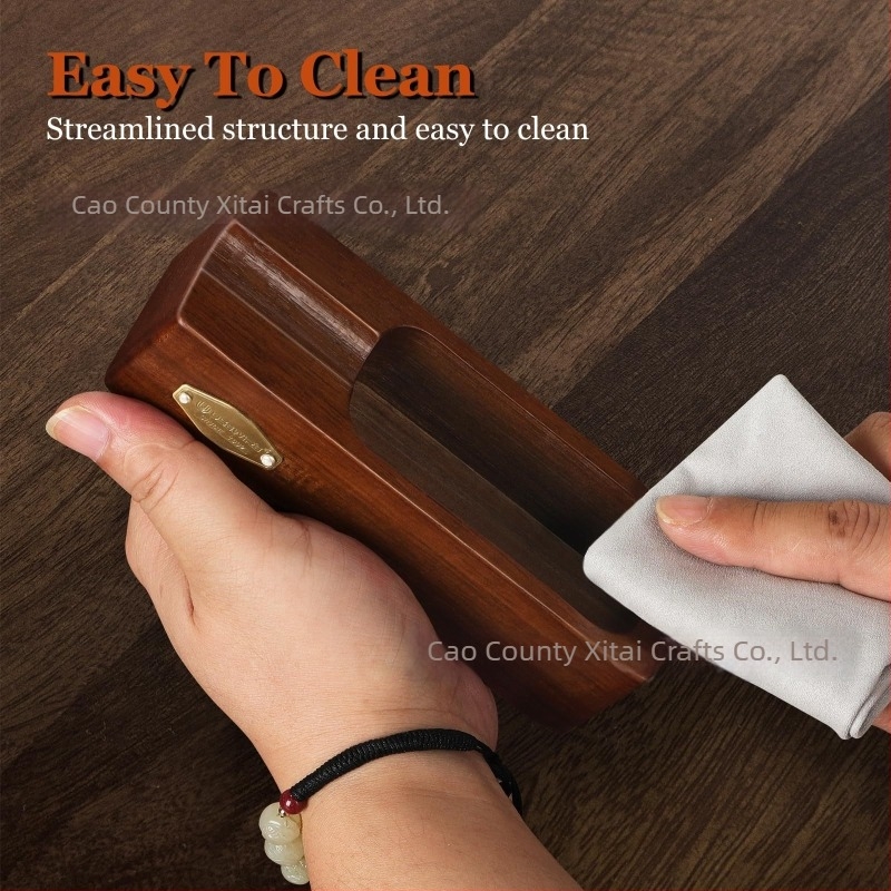 Fából készült szivar hamutartó – négyzetes és hordozható téglalap alakú dizájn; Márka Xitai; Logó nyomtatva; Testreszabható kivitelezés; Modern minimalist stílus