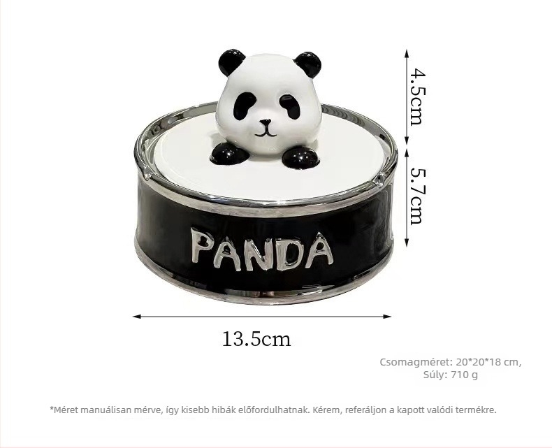 Panda kerámia hamutál fedővel – dekoratív asztali dísz, kerámia, termék kód DZ0017, logónyomás elérhető, új kínai stílus