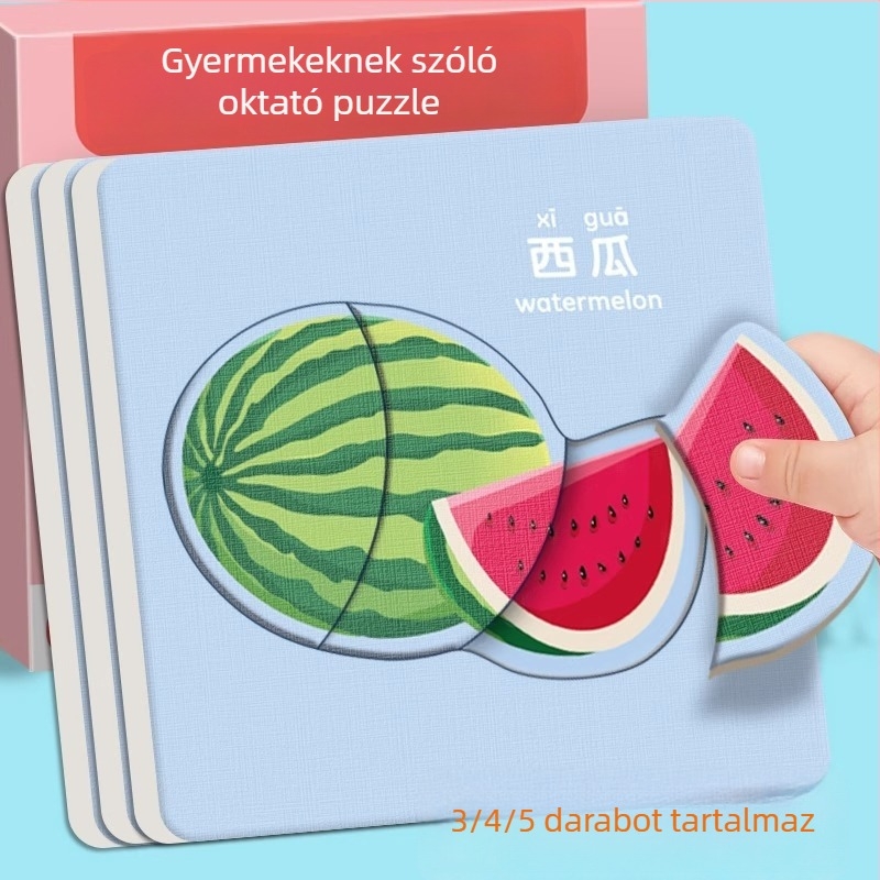 Állatos oktató puzzle csecsemők és kisgyermekek számára 0–3 éves korig, kezdőbarát papíralapú puzzle
