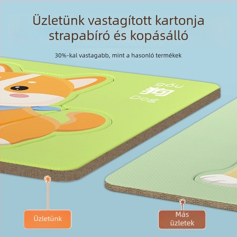Állatos oktató puzzle csecsemők és kisgyermekek számára 0–3 éves korig, kezdőbarát papíralapú puzzle