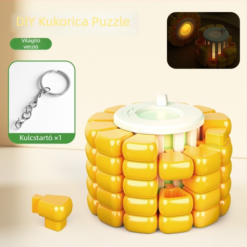 3D puzzle játék – DIY kukoricaszem összeállítás oktatási fejlesztéshez, ABS anyag, 7–14 éveseknek