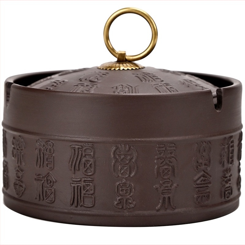 Kerámia hamutál fedővel füst eloltása és a hamu szóródásának megakadályozása, díszítés és tárolás, logó nyomtatás, testreszabható