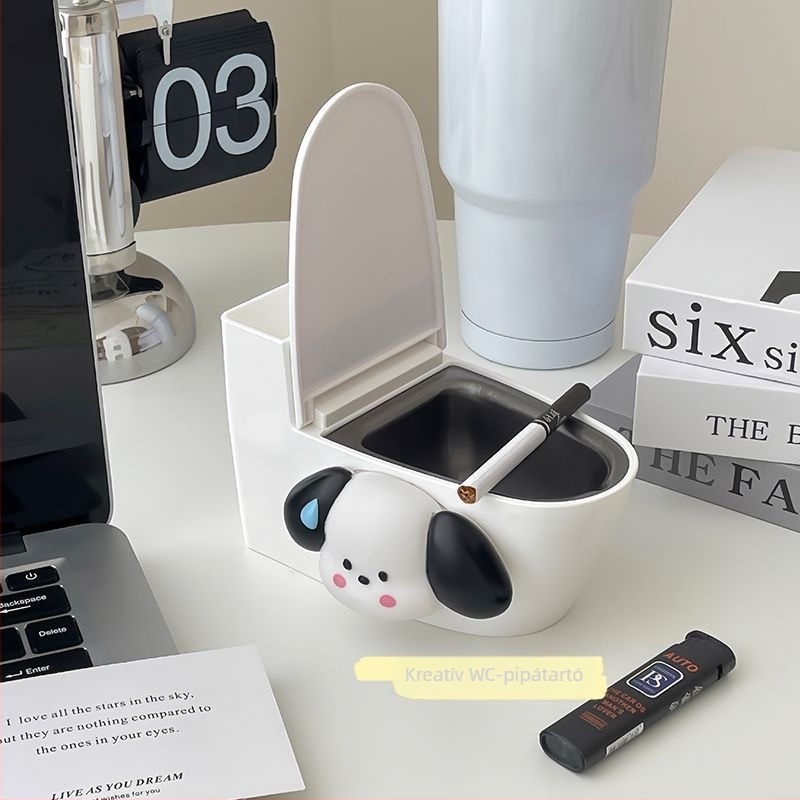 Falra szerelhető WC-hamutartó fedővel, ABS, dekoratív, logó nyomtatott, egyszerű stílus