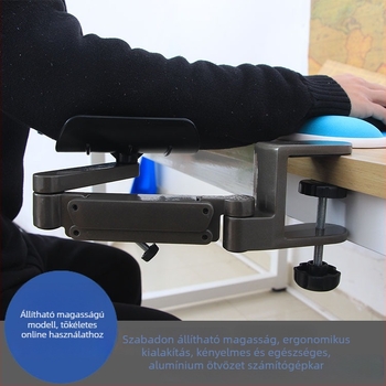 Alumíniumötvözet asztali egérpad, kétoldalas kialakítás és csuklótámogatás, OEM feldolgozás