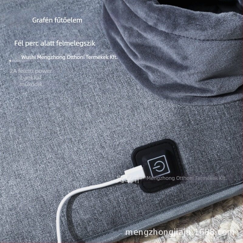 USB-melegítő papucs, felső része 600D anyagból, EVA talp, uniszex, Creator