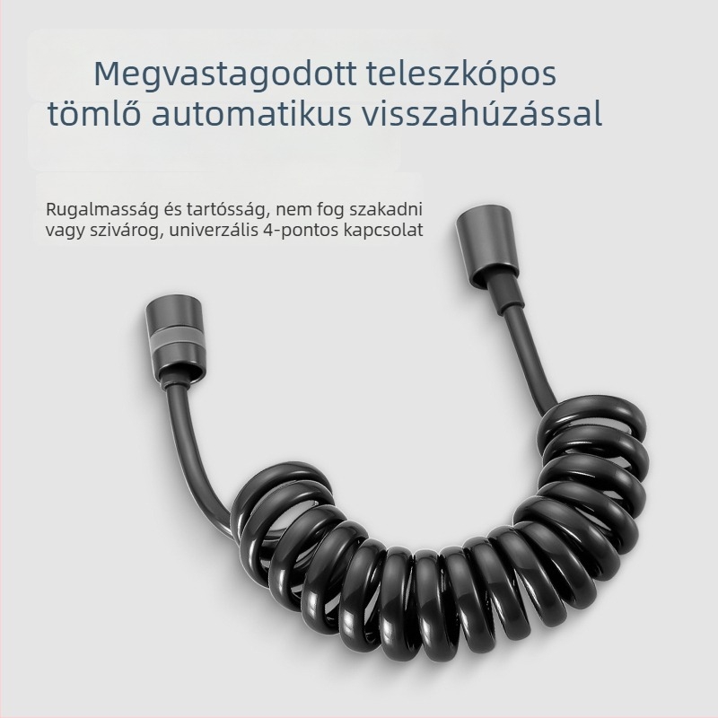 3160 Beépített, multifunkcionális vécéöblítő, magas nyomású pisztollyal, 201 rozsdamentes acél, egy bemenet – két kimenet, szögletes szelep