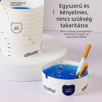Egyszer használatos papírból készült hamutartó nappali, iroda, üzlet, hotel és kávézó számára beépített füstmegfékező homokkal; logó nyomtatás elérhető; 25 db/barrel