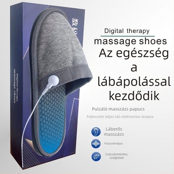 Uniszex lábterápiás papucs fűtéses és elektroterápiával – USB táplálás, gumírozott talp