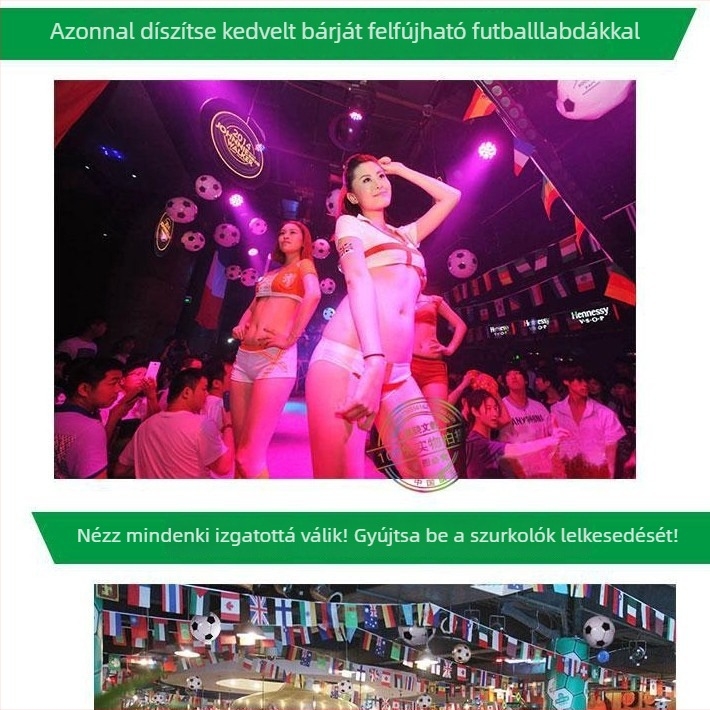 Európa-kupa témájú felfújható futball-labda dekoráció – PVC, fan-ellátás, futball