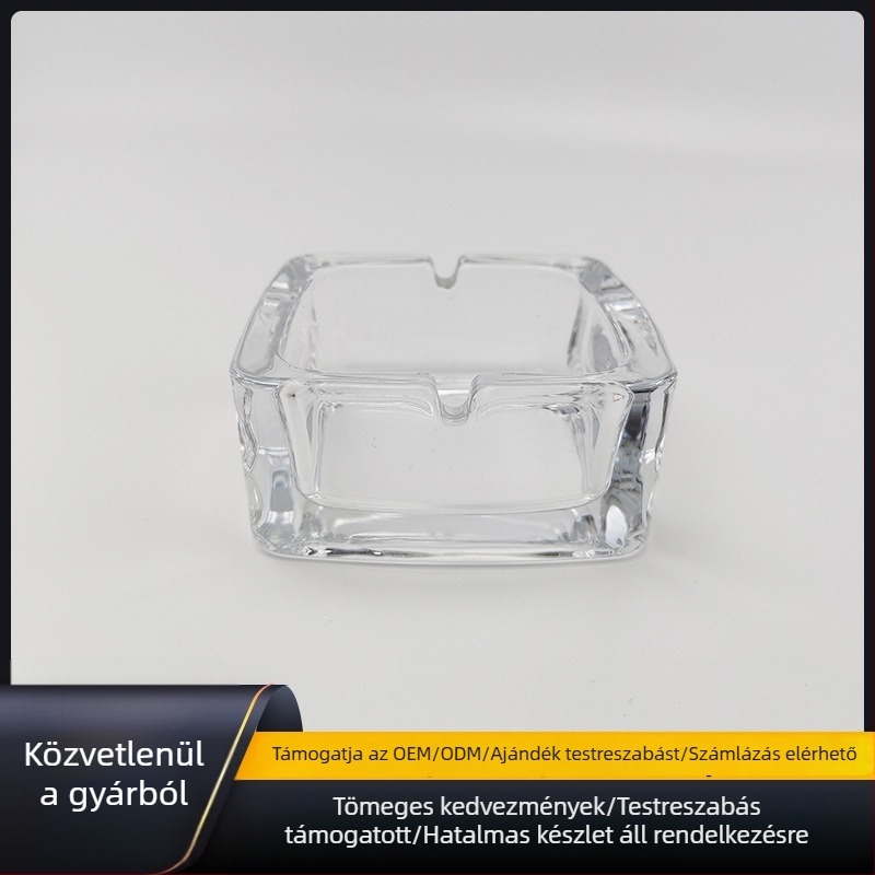 Üvegből készült hamutál prémium megjelenéssel, otthoni használatra a nappaliban vagy hálószobában, szállodai és irodai környezetbe alkalmas.