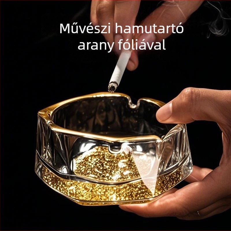 Üvegből készült hamutál, könnyed luxus stílus, Tongchuang márka, testreszabható, logó nyomtatása nem lehetséges