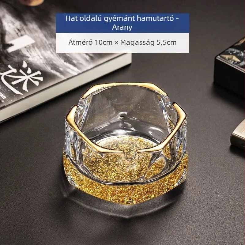 Üvegből készült hamutál, könnyed luxus stílus, Tongchuang márka, testreszabható, logó nyomtatása nem lehetséges