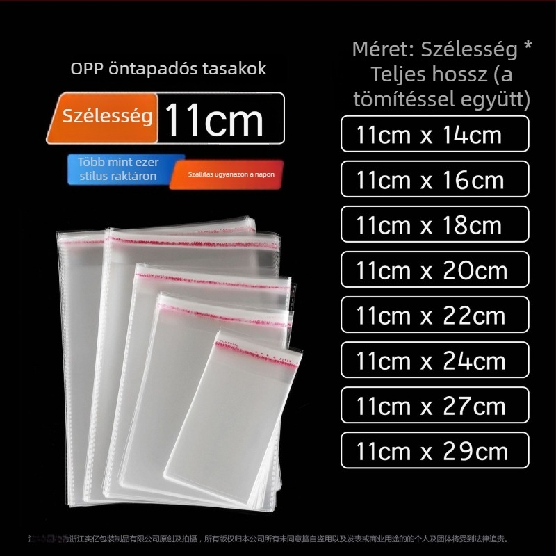 OPP öntapadós tasakok egyszer használatos maszkok csomagolásához – műanyag lezárható tasakok