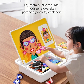 Mágneses 3D puzzle játék gyerekeknek 3–6 éveseknek, uniszex, papíralapú, DIY-barát