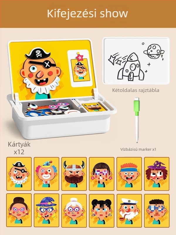 Mágneses 3D puzzle játék gyerekeknek 3–6 éveseknek, uniszex, papíralapú, DIY-barát