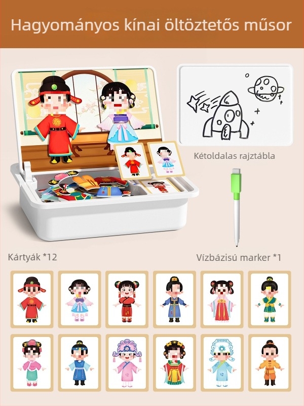 Mágneses 3D puzzle játék gyerekeknek 3–6 éveseknek, uniszex, papíralapú, DIY-barát