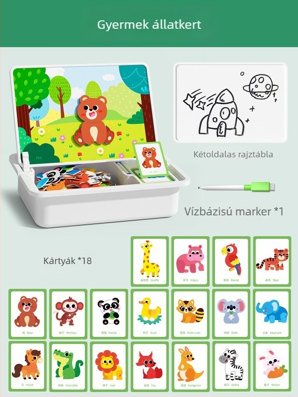 Mágneses 3D puzzle játék gyerekeknek 3–6 éveseknek, uniszex, papíralapú, DIY-barát