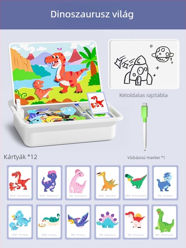 Mágneses 3D puzzle játék gyerekeknek 3–6 éveseknek, uniszex, papíralapú, DIY-barát