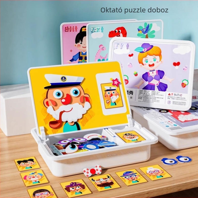 Mágneses 3D puzzle játék gyerekeknek 3–6 éveseknek, uniszex, papíralapú, DIY-barát