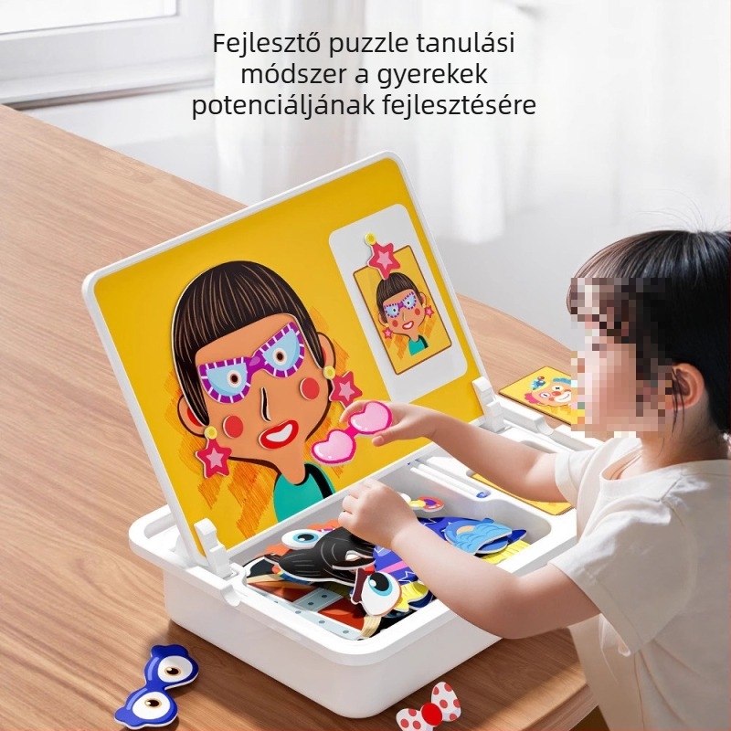 Mágneses 3D puzzle játék gyerekeknek 3–6 éveseknek, uniszex, papíralapú, DIY-barát