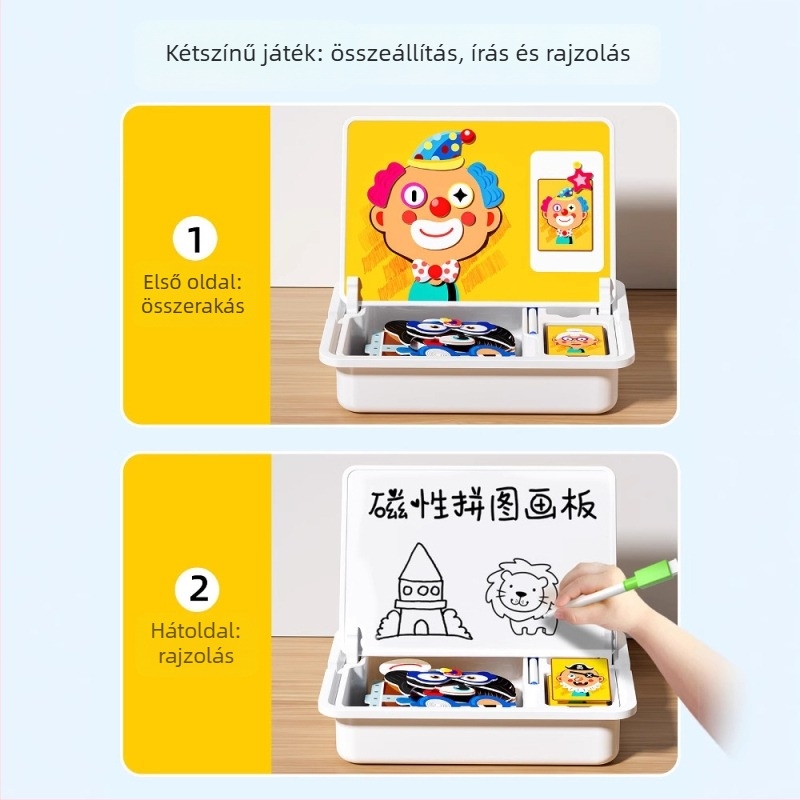 Mágneses 3D puzzle játék gyerekeknek 3–6 éveseknek, uniszex, papíralapú, DIY-barát