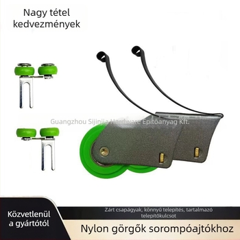 Csúszóajtó görgő excentrikus kerékkel — bevonatos fém ház, korrózióálló, kötélcsatorna sugara 20 mm, maximális teherbírás 50 kg
