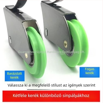 Csúszóajtó görgő excentrikus kerékkel — bevonatos fém ház, korrózióálló, kötélcsatorna sugara 20 mm, maximális teherbírás 50 kg