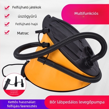Bőrből készült lábpumpa – felfújható tárgyakhoz, például levegőágyakhoz, lufikhoz, úszógyűrűkhöz és kajakokhoz