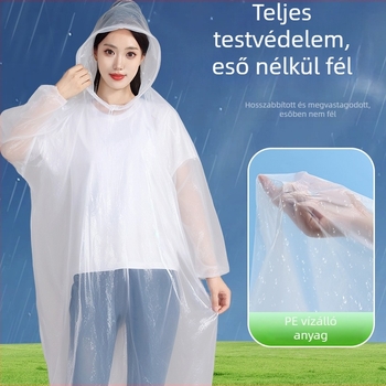 Egyszer használatos TPU esőponcho felnőtteknek, vastag, hosszú, teljes testet lefedő, utazáshoz és raftinghoz