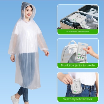 Egyszer használatos TPU esőponcho felnőtteknek, vastag, hosszú, teljes testet lefedő, utazáshoz és raftinghoz