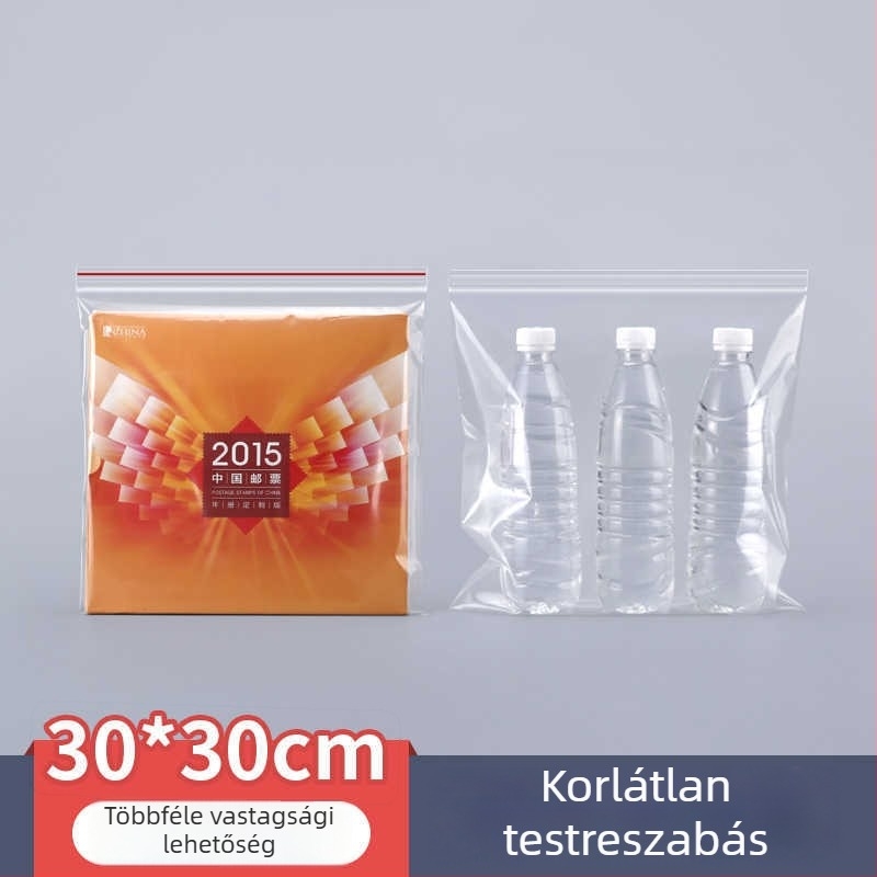 30x30 cm-es PE önzáró négyszögletes műanyag zacskók élelmiszer-tároláshoz, gyümölcs csomagolásához és hűtőben való használathoz