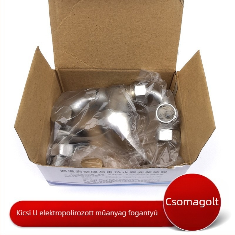 Rézötvözetből készült U-alakú keverőcsap napelemes vízmelegítőkhöz, felületre szerelhető, 0–100°C működési tartomány