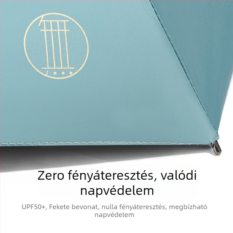 Női ultra‑könnyű karbon szálas kompakt esernyő, UPF 50+ UV védelem, 6 merevítő, 210T poliészter anyag, kézi nyitás