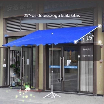 Kültéri standhoz napernyő, ferde kivitelű kirakati napernyő, extralarge árnyékolóval