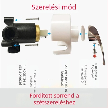 Elektromos vízmelegítő keverő-szelep kapcsolókar, U-alakú zuhanycsaphoz, univerzális típus, CE tanúsítvány, műanyag anyag, vezérlő modell