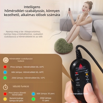 Elektronikus fűtésű pamut papucs, teljes sarokfedéssel és bolyhos béléssel a téli melegért