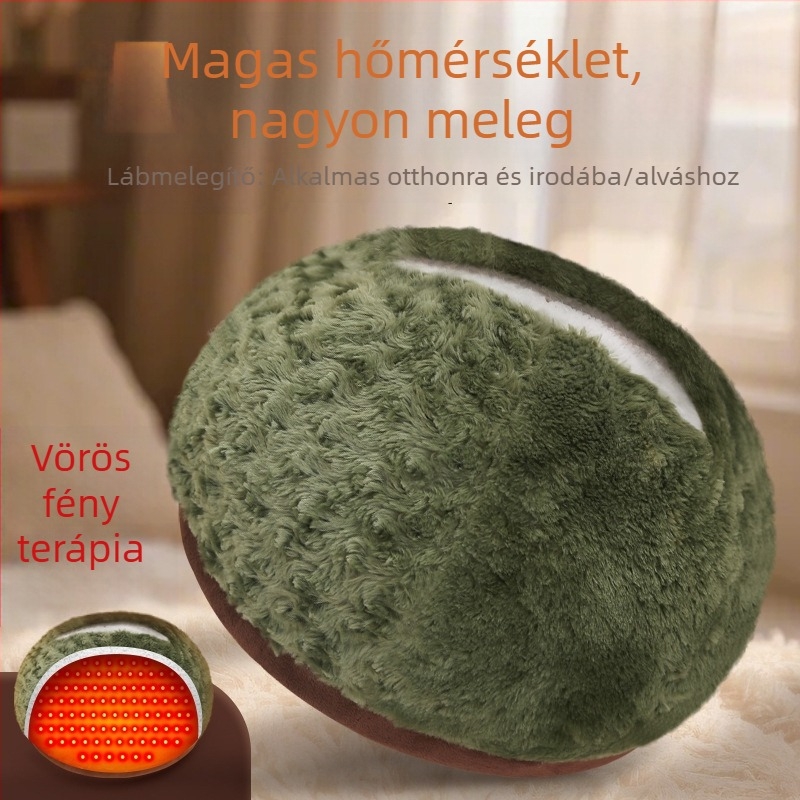 Elektronikus fűtésű pamut papucs, teljes sarokfedéssel és bolyhos béléssel a téli melegért