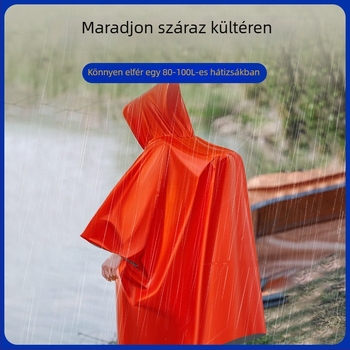 Esőponcsó túrázáshoz és kempingezéshez – sürgősségi hipotermia elleni védelem, vastag anyagú esőruha, modern minimalista stílus