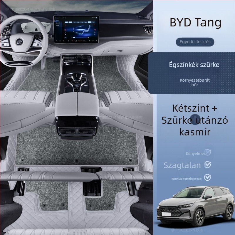 BYD Tang DMI 7 üléses hibrid EV autópadló szőnyegek – körbefutó felső kilim, logó nyomtatva, testreszabás nélkül