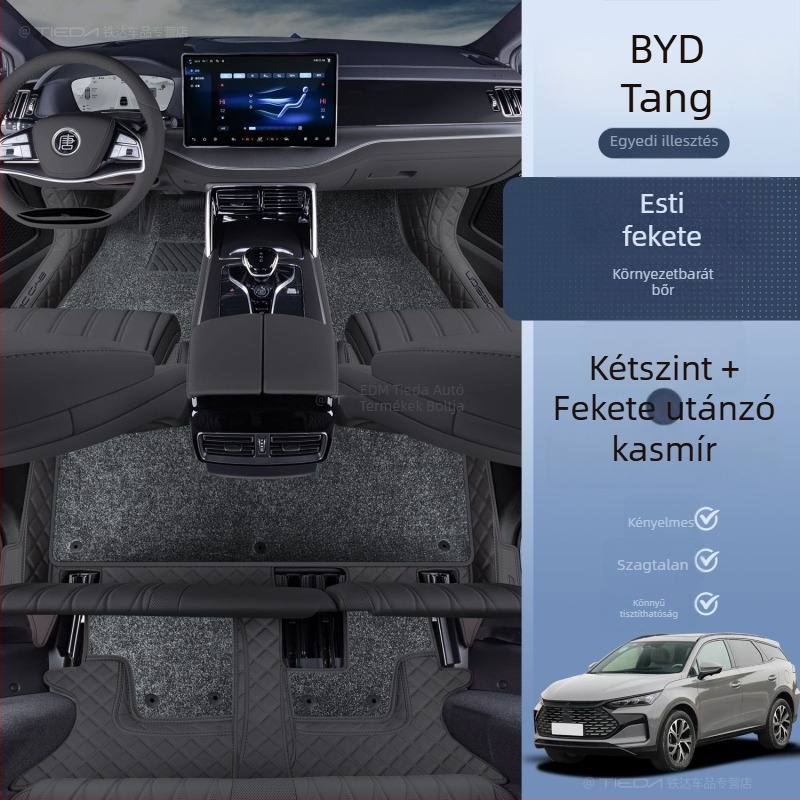BYD Tang DMI 7 üléses hibrid EV autópadló szőnyegek – körbefutó felső kilim, logó nyomtatva, testreszabás nélkül